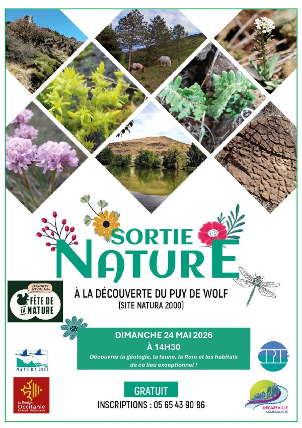 Sortie Nature - découverte puy du wolf - 24 mai 2026 - 14h30