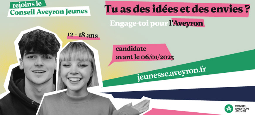 Affiche de campagne Conseil Aveyron Jeunes