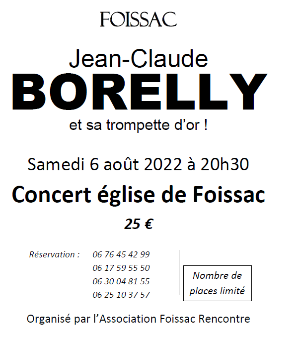 Concert Jean-Claude Borelly et sa trompette d'or