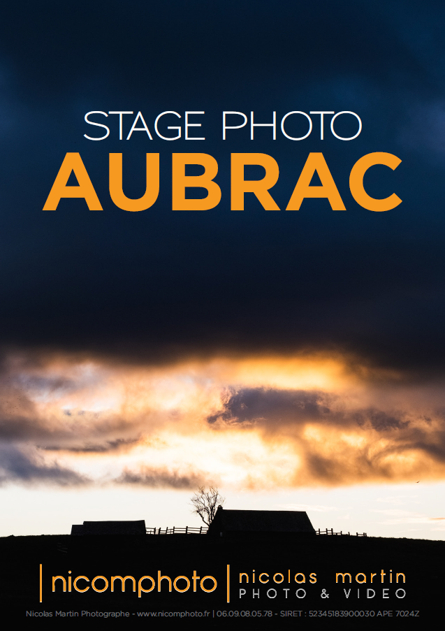 Affiche du stage photo Aubrac - nicomphoto - nicolas martin - photos et vidéo