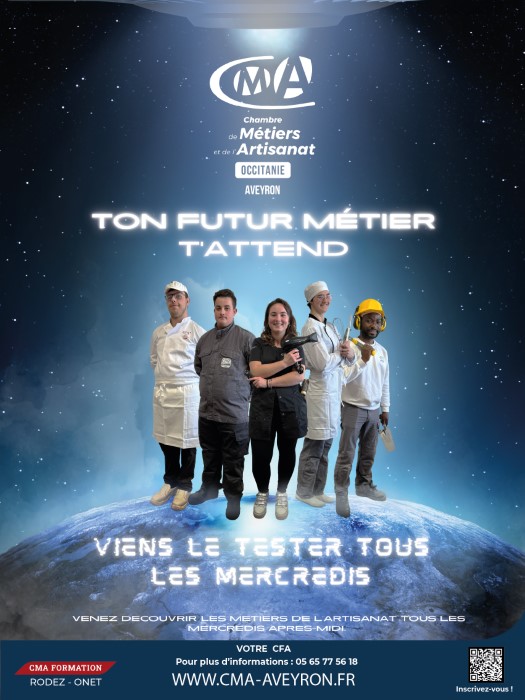 Chambre des métiers et de l'artisanat. Ton futur métier t'attend - viens le tester tous les mercredis. 